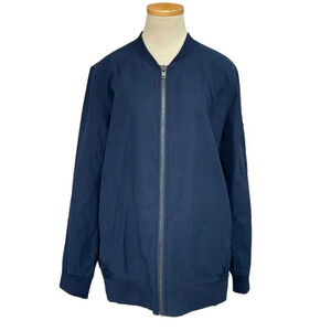 Chelsea28 Lace Jacket Full Zip Lace Back Navy Blue Size Large L